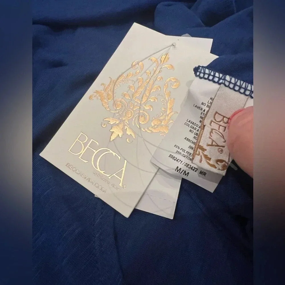 NWT BECCA Breeze Twist Back Cover Up Dress in Royal Blue - Picture 4 of 4